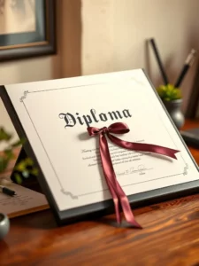 An image of a graduation cap and diploma, symbolizing academic excellence and the importance of accurate academic translations.